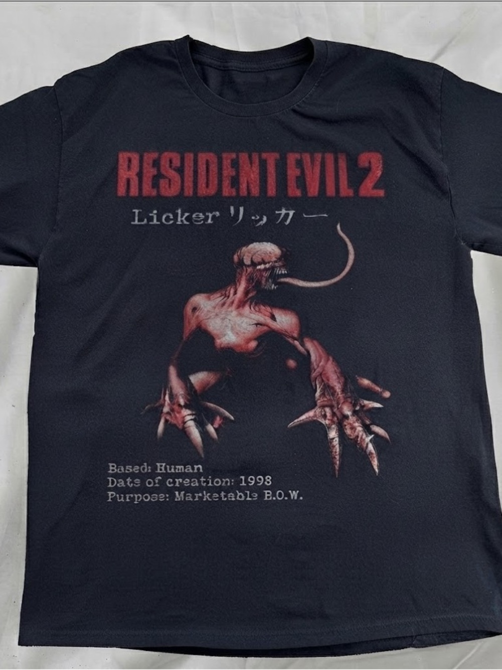 Gildan Black Resident Evil 2 Licker Graphic Tee